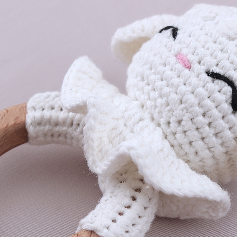 Vòng Đeo Tay Lục Lạc Đan Len Cotton Mềm Mại Giúp Bé Mọc Răng