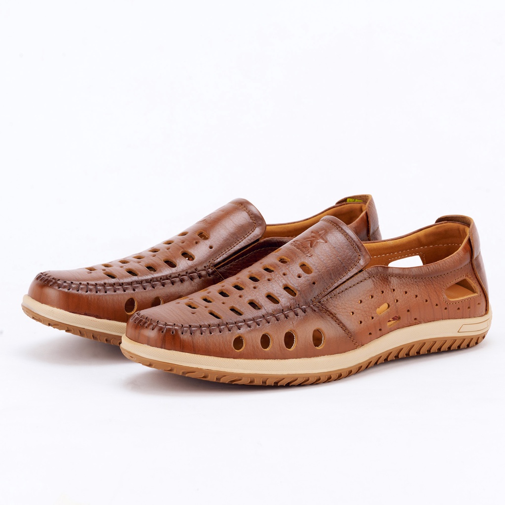 Giày hè thoáng khí LEXSHOES giày da bò LEX16 cao cấp bảo hành 1 năm