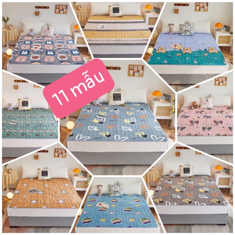 Thảm nỉ tuyết sữa kháng khuẩn bear 3 in 1 trải đệm giường sập