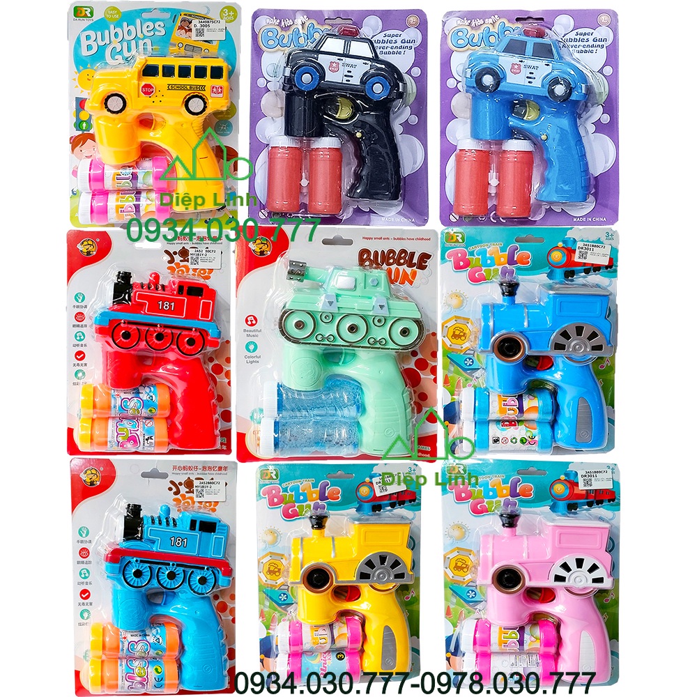 Súng bắn bong bóng xà phòng dùng pin có nhạc có đèn