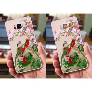 Ốp lưng Samsung S8 Plus (dẻo viền trắng trong) - Hình Chim Công, Cá Chép, Cò