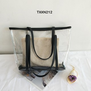 🍀Túi bản to đeo vai nhựa trong suốt dẻo mềm kèm ví nhỏ TXXN212