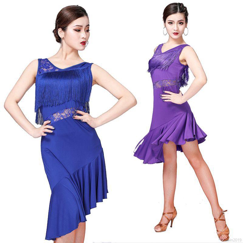 Đầm khiêu vũ phối ren cổ chữ V thời trang cho nữ