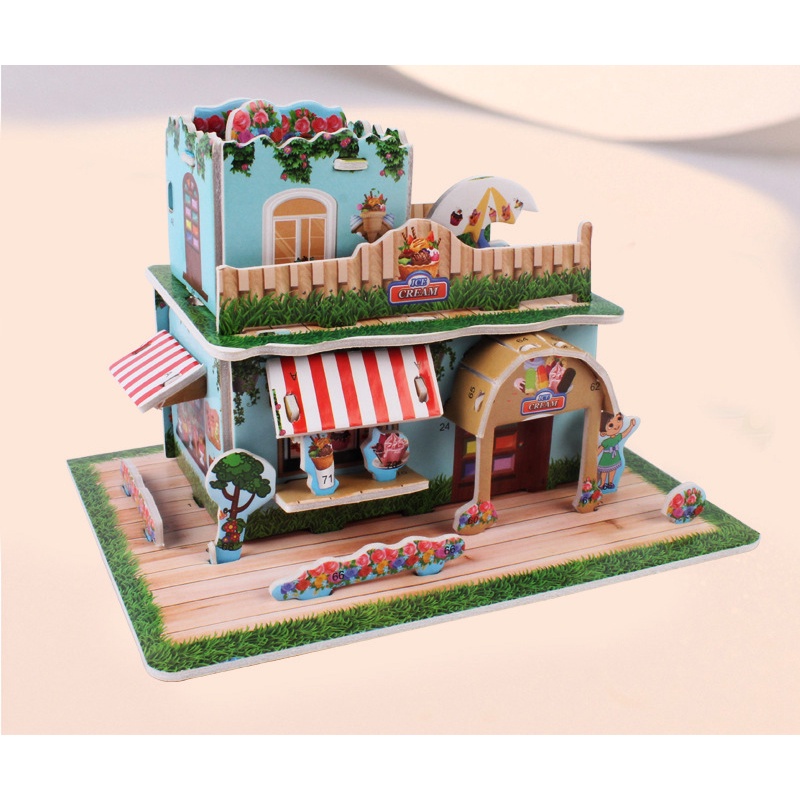 Đồ chơi lắp ghép hình ngôi nhà 3D cho trẻ em DIY