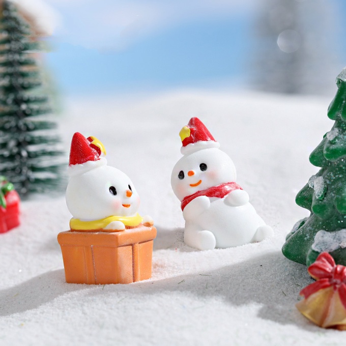 Mô hình người tuyết  mũm mĩm dễ thương mùa Giáng sinh trang trí tiểu cảnh, terrarium, DIY