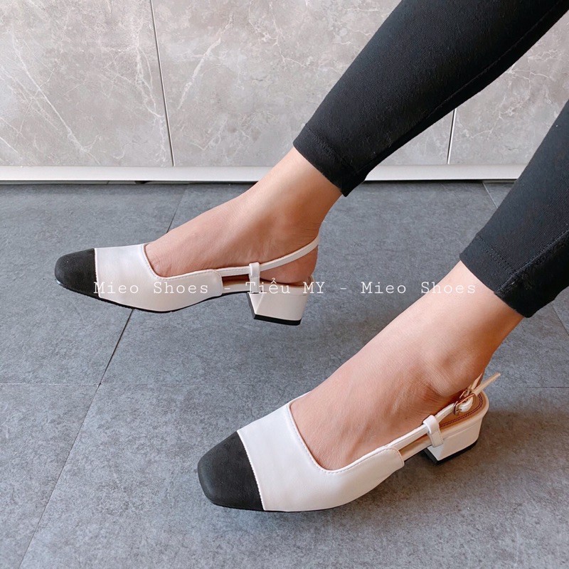 Sandal bích mũi phối gót hậu gài 4p ( MIEO SHOES G570 G571 G572 G573)m