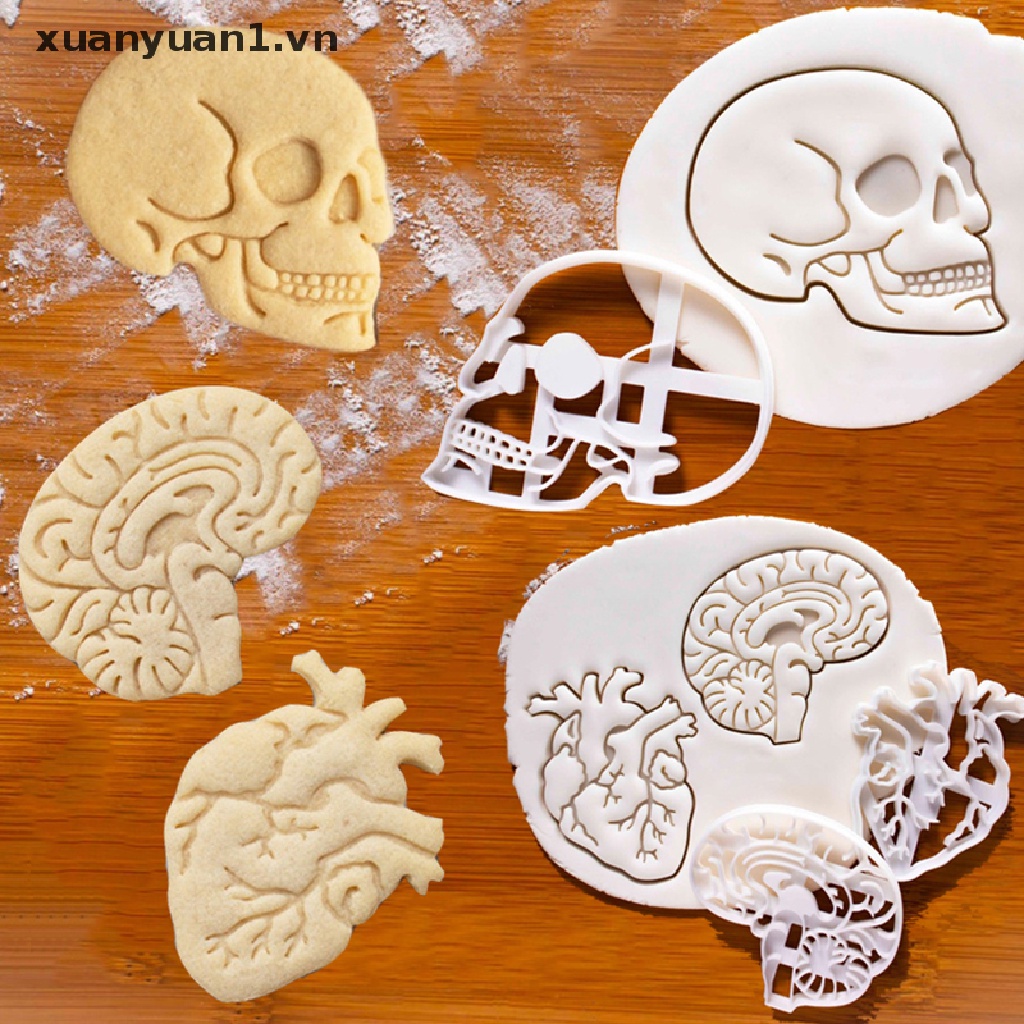Khuôn Nhựa Làm Bánh Kẹo Hình Đầu Lâu 3D Phong Cách Halloween 2022