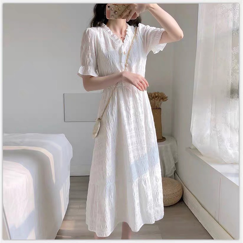 [Mã FATHANG5 giảm 10K đơn 50K] [ẢNH THẬT] Váy ulzzang tiểu thư vintage khuy ngọc siêu xinh - V09 - janna house | BigBuy360 - bigbuy360.vn