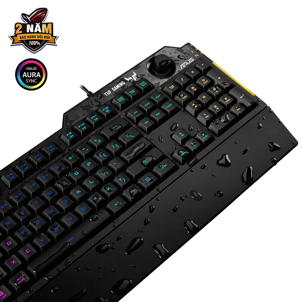 Bàn Phím Chơi Game Asus TUF Gaming K1 Chống Nước Tràn RGB - Hàng Chính Hãng