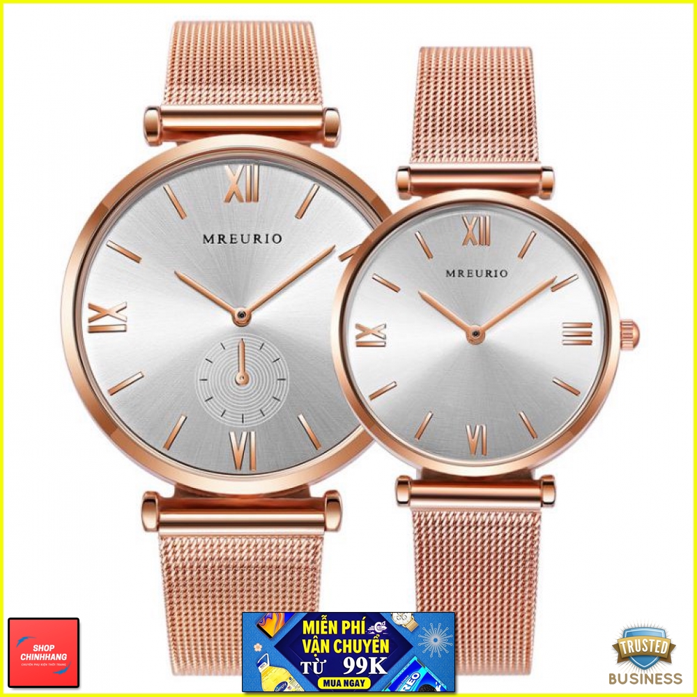 ĐỒNG HỒ ĐÔI MREURIO MR02 DÂY LƯỚI CỰC ĐẸP AH429