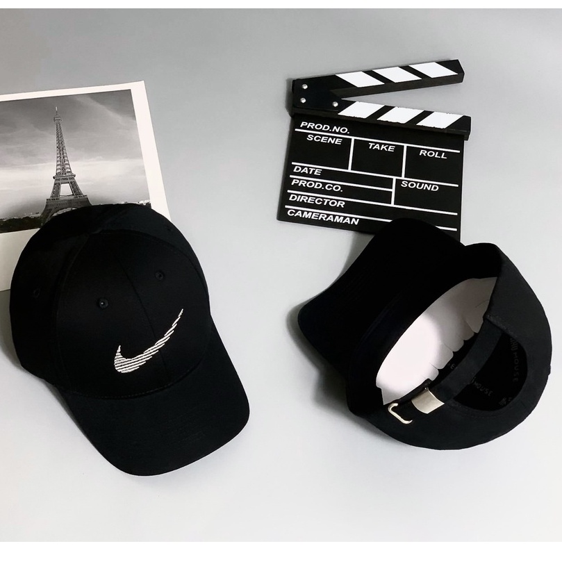 Mũ lưỡi trai Ni.ke màu đen cá tính dành cho cả nam và nữ full hộp để làm quà tặng