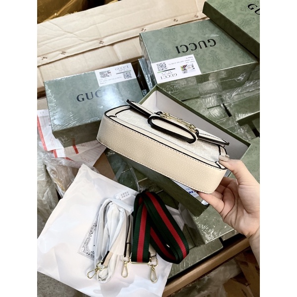 Túi gu chi Hồ ngọc hà full vân trắng size 20 bản 2 dây full box 6201-5#