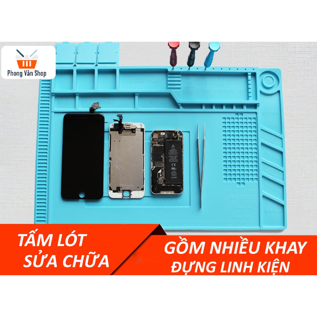 Tấm lót 305x450mm cho thợ sửa chữa điện thoại gồm nhiều khay đựng