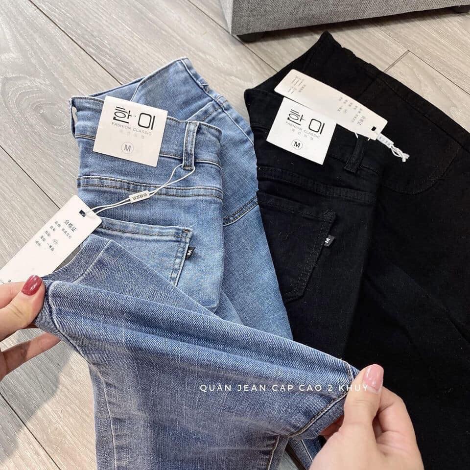 Quần jeans nữ lưng cao co giãn phong cách Hàn Quốc F28