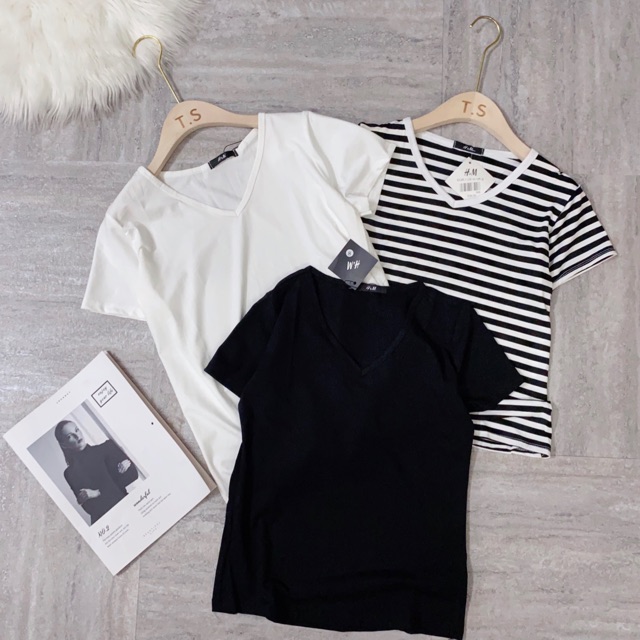 ÁO PHÔNG TRƠN CỔ TIM 3 MÀU NỮ | BigBuy360 - bigbuy360.vn