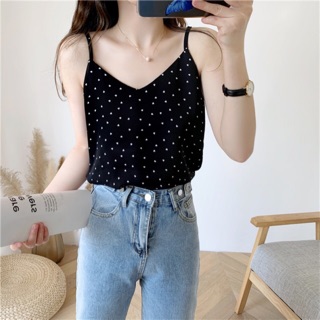 Áo hai dây lụa trái tim phong cách Hàn Quốc