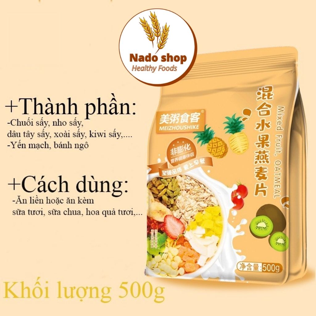 Ngũ cốc sữa chua hoa quả 400g, ngũ cốc dinh dưỡng siêu ngon, hỗ trợ giảm cân