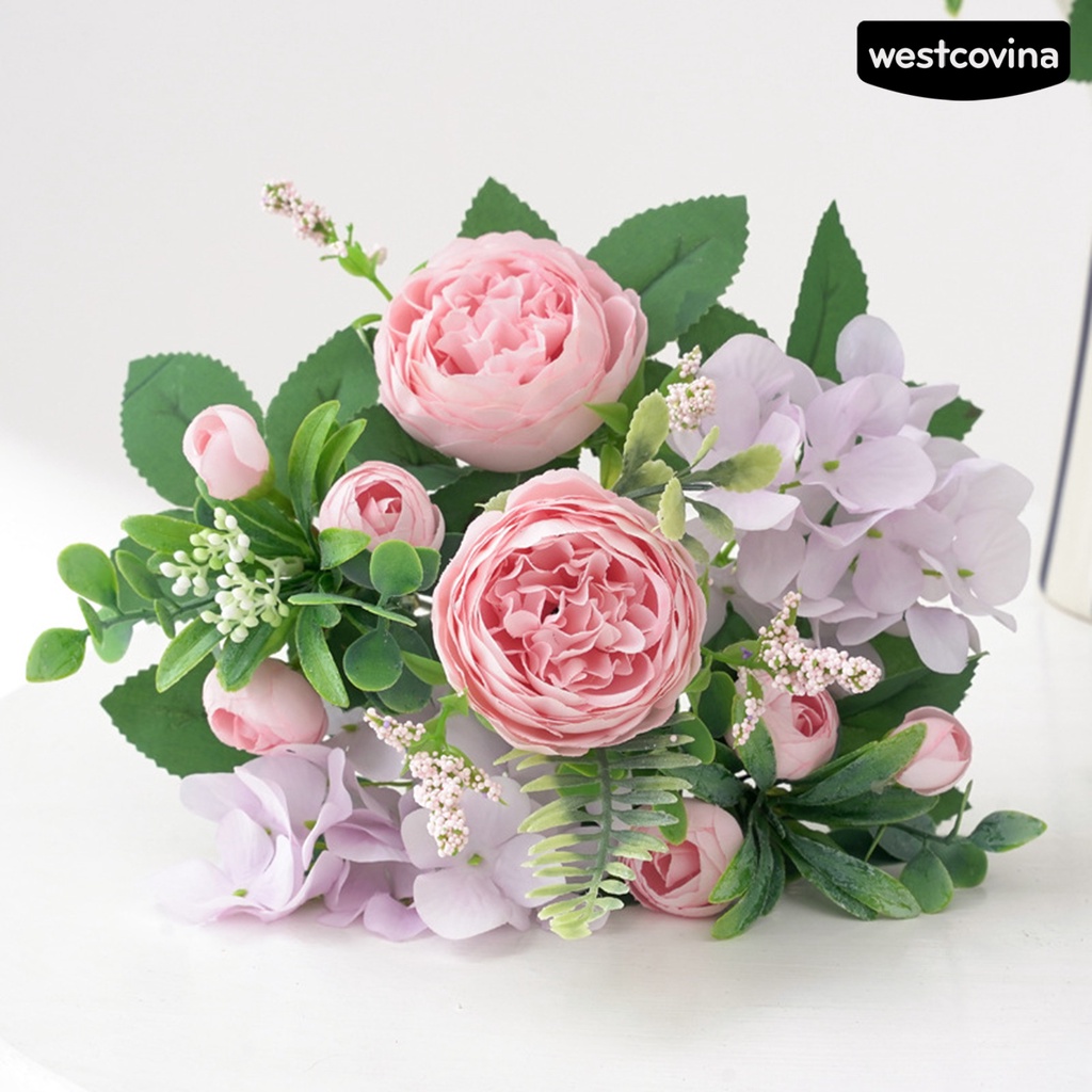 [Hot]⚘Chậu Hoa Hồng Nhân Tạo Sống Động Dùng Trang Trí Sân Vườn