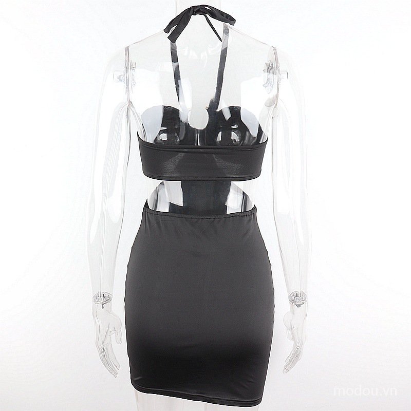 Đầm không tay khoét cổ yếm quyến rũ thời trang cho nữ