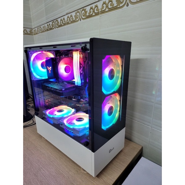 Vỏ Case Gaming Xtech F1 đen và F2 trắng - 2 mặt kính cường lực trong
