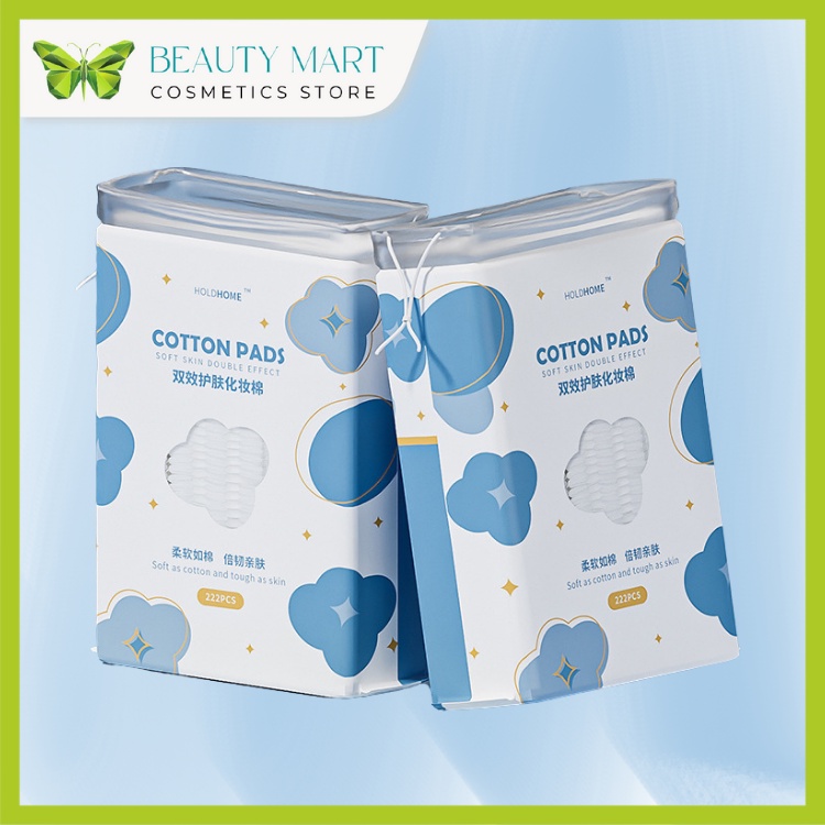 Bông tẩy trang Holdhome 100% cotton - Túi Zip 222 miếng