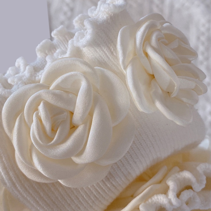 Tất Chân Cao Qua Gối In Hình Hoa Hồng 3D Phong Cách Lolita