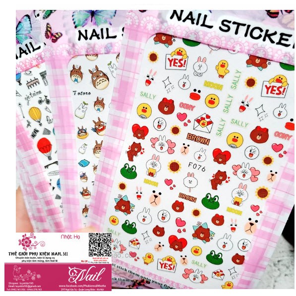 Nail Sticker Hoạt Hình Đẹp Ngộ Nghĩnh- Dán Móng Tay Đáng Yêu