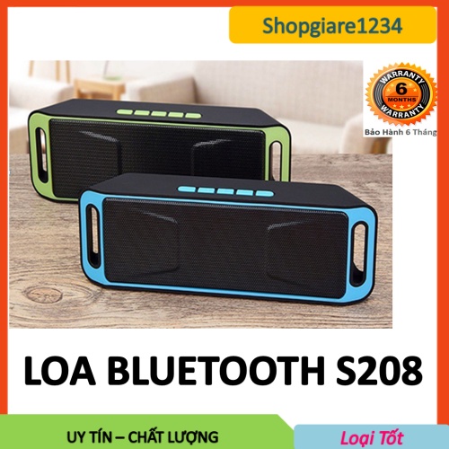 [Mã ELHACE giảm 4% đơn 300K] Loa bluetooth S208 loa siêu bass, âm thanh 3D, hỗ trợ bluetooth 4.0 (Màu giao ngẫu nhiên)