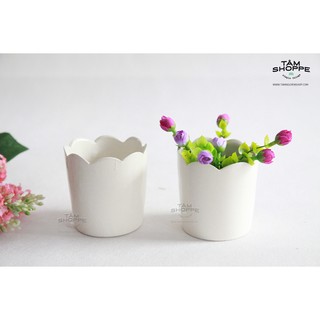Chậu gốm nhỏ màu trắng số TAN