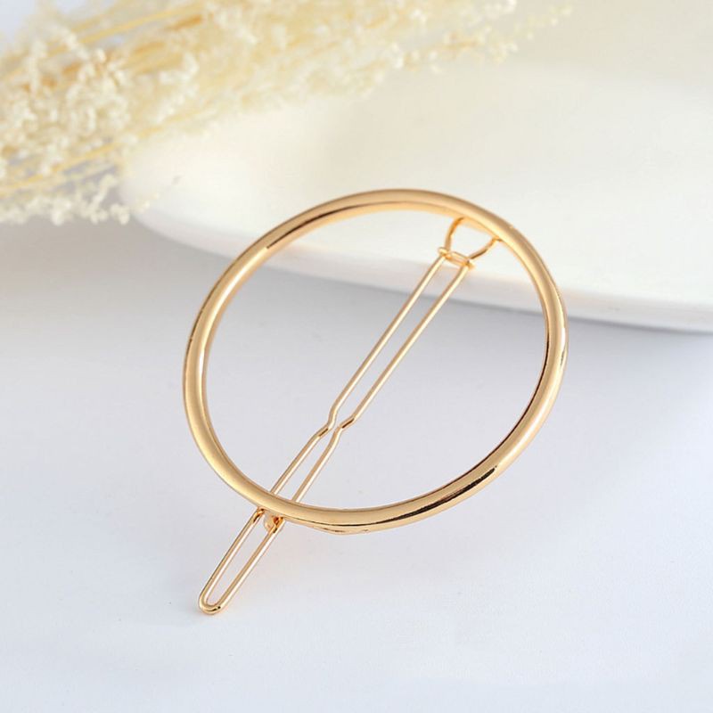 1 Kẹp Tóc Nữ Hình Tròn Chất Liệu Kim Loại