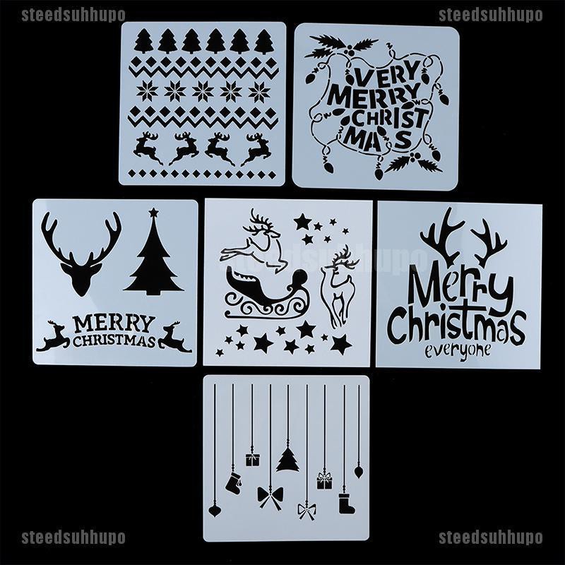 (USP+COD)Christmas Stencils Templates Deer Decor DIY Graphics Painting Scrapbooking Stamp