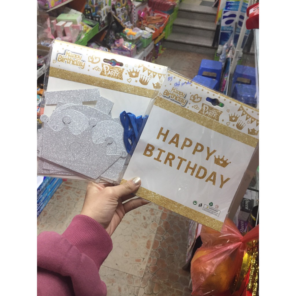 Banner treo tường chúc mừng sinh nhật chữ Happy Birthday