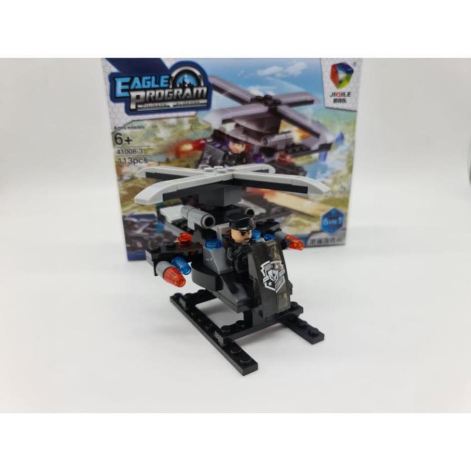 Lego ghép hình Máy Bay Trực Thăng - Helicopter SWAT SP552-3 113pcs