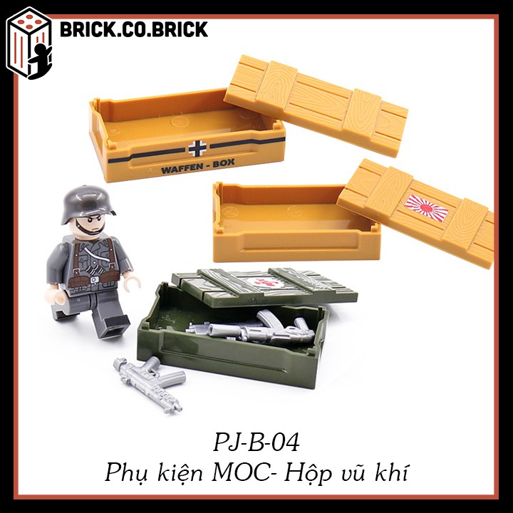 Hộp Đựng Vũ Khí Phụ kiện MOC Army Đồ Chơi Lắp Ráp Minifig Non Lego Mô Hình Sáng Tạo Trang Trí Quân Đội BT-WQX