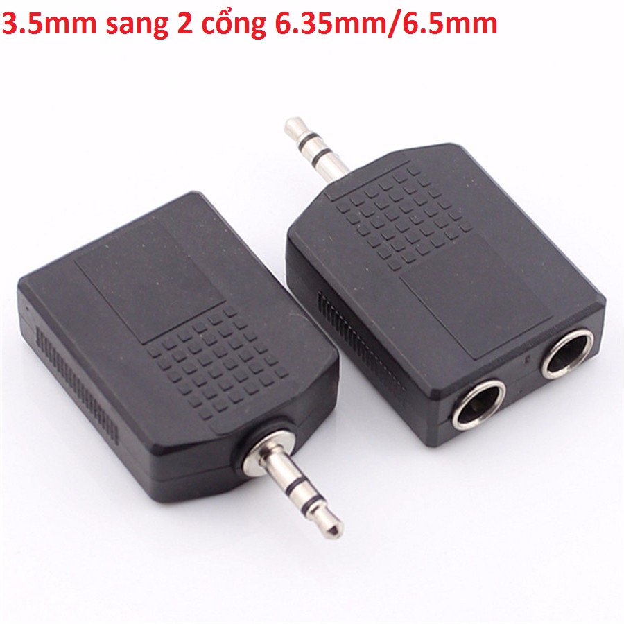Jack chuyển đổi âm thanh 3.5mm sang 2 cổng 6.5mm / 6.35mm tiện dụng