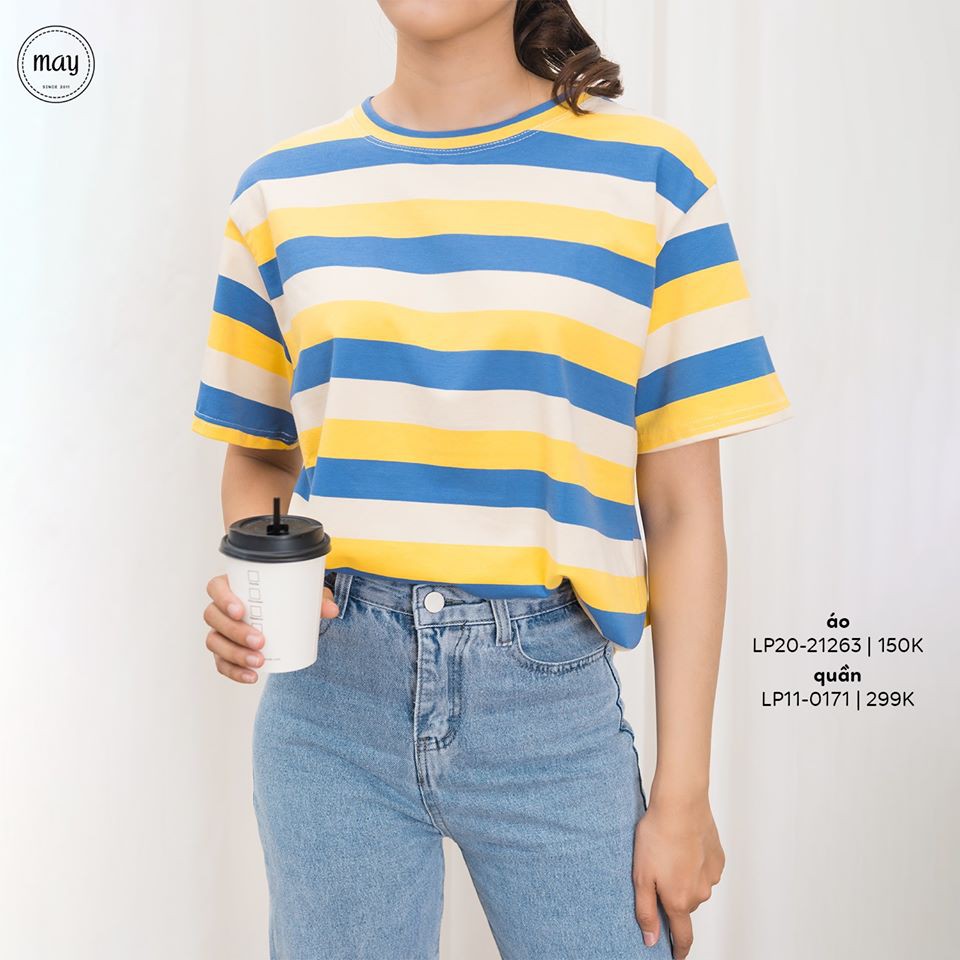 Áo phông oversize kẻ  #9010