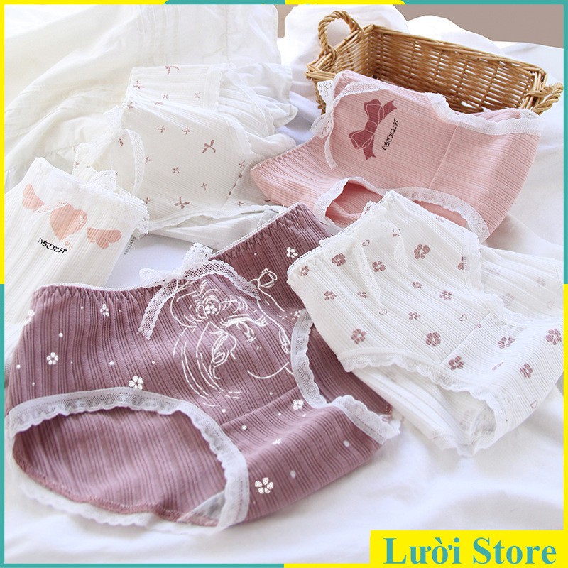 Quần Lót Nữ Cotton Chất Đẹp Nơ Trắng Pink Lady