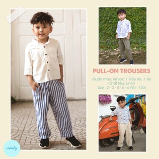 Quần dài bé trai size từ 2-6 tuổi. Chất liệu linen, thoáng mát