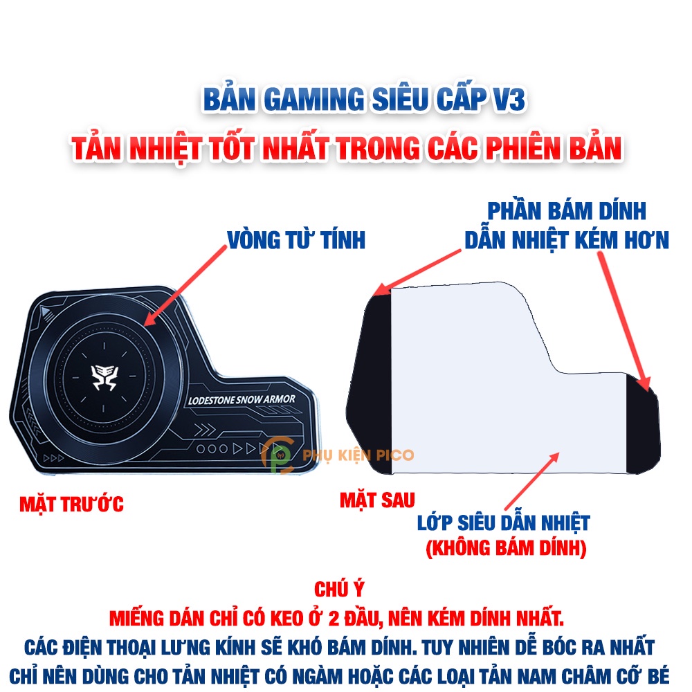 Miếng dán quạt tản nhiệt điện thoại Gaming cao cấp - Tấm dán từ tính siêu dính quạt tản nhiệt nam châm