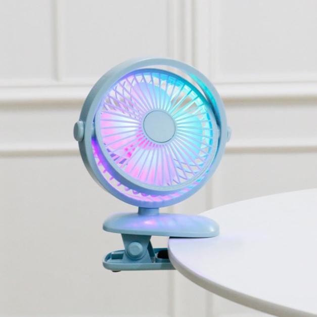 CHÍNH HÃNG  Quạt sạc TÍCH ĐIỆN MINI ĐỂ BÀN, KẸP BÀN NÔI / XE ĐẨY / TRẺ EM USB mini BJJ-838 quay 360