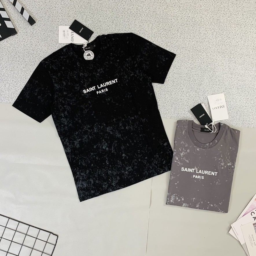 [FULL SIZE ] Áo phông Nam Nữ, Áo T-shirt Saint Laurent rách loang chất vải mềm mịn, thoáng mát, thấm hút mồ hôi cực tốt