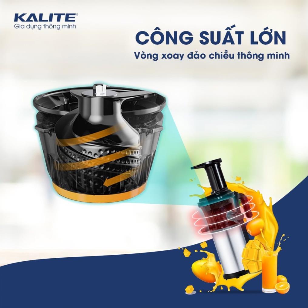 Máy Ép Chậm Kalite KL-531 Tiêu Chuẩn Châu Âu Ép Trái Cây Kiệt Bã 200Ml, Công Suất 200W - Hàng Chính Hãng