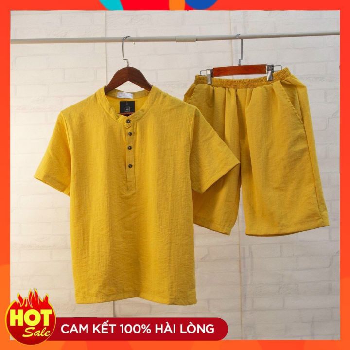 Bộ đũi nam mùa hè ⚡1 ĐỔI 1 ⚡gồm áo đũi và quần đũi đũi vải cực mát,bộ ngố nam-HALLO STORE | BigBuy360 - bigbuy360.vn