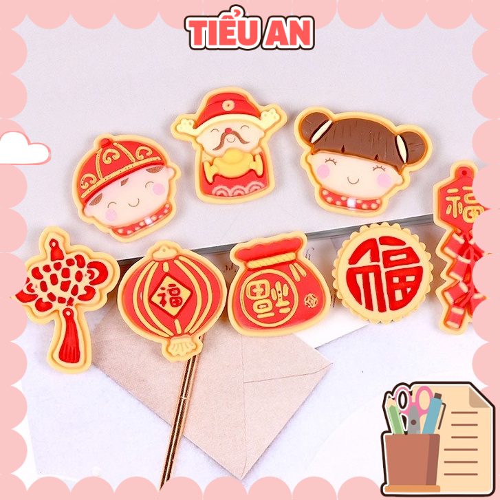 Charm (C239) slime/ Dụng Cụ Trang trí [Ko Keo &amp; Nút] Hình Chúc Mừng Năm Mới 2023 - Charm Tết