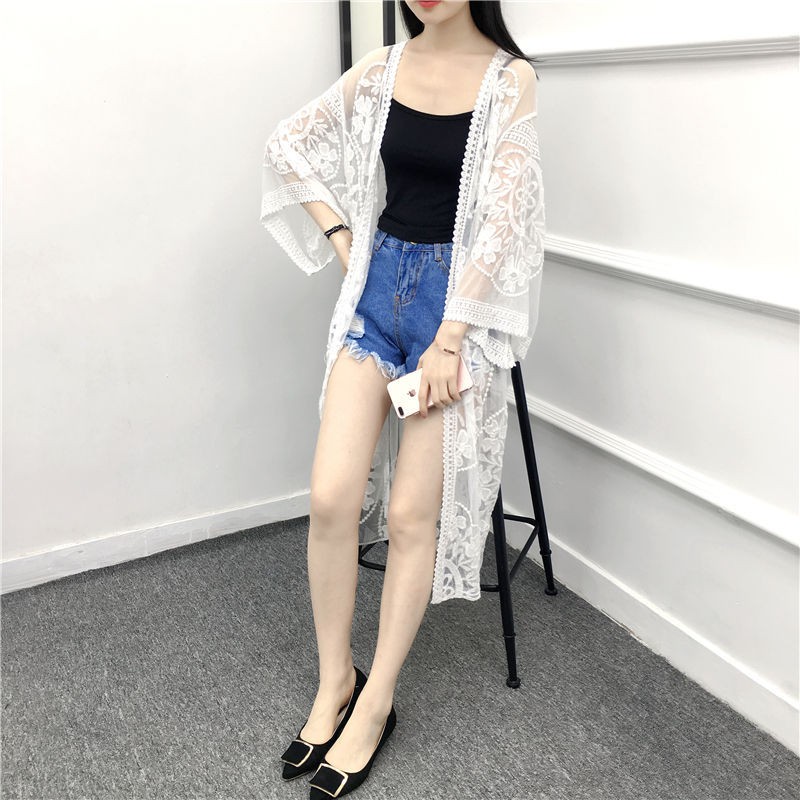 Áo kimono áo lưới áo choàng đi biển