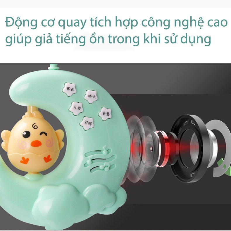 Đồ chơi treo nôi, cũi , nhạc Tiếng anh,xoay 360 , điều khiển blutooth 2022 Model 168