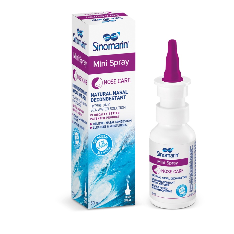 Xịt mũi, nước biển SINOMARIN MINI 30ml màu tím, vệ sinh mũi, chống nghẹt mũi