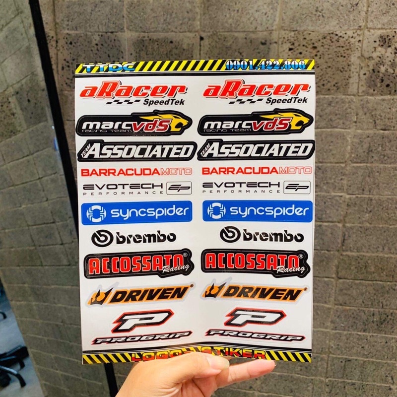 Bộ tem sticker Logo Racing