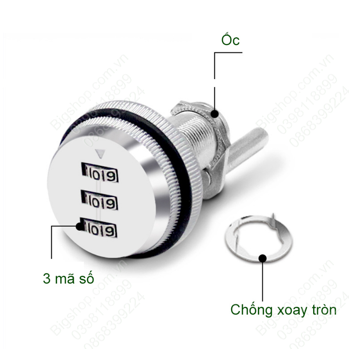 Khóa số hộc tủ, ngăn kéo bàn đa năng, nhiều kích thước tùy chọn