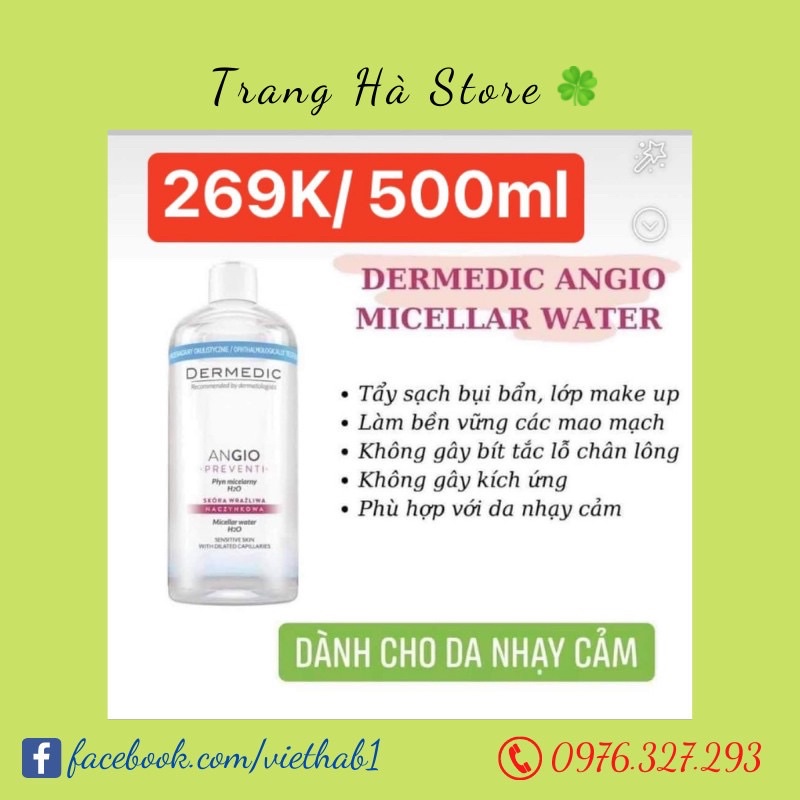 Nước tẩy trang Derm.edic